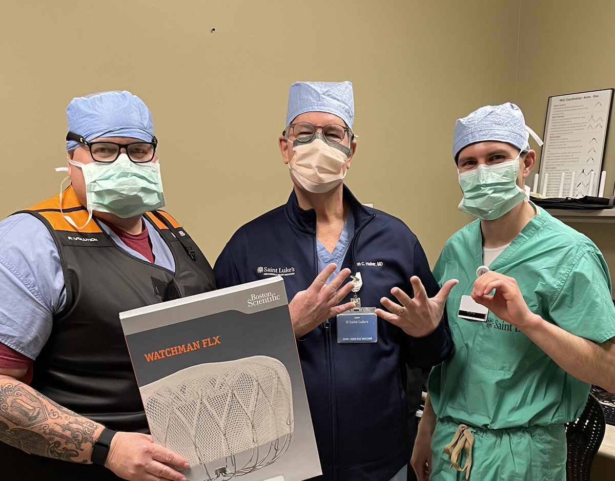 Dr. <a href="/khuberf1/">Ken Huber</a> of St. Luke’s Hospital in Kansas City completed the sites 450th  #watchmanflx. Helping the metro area by reducing the risk of #stroke and saying #byebyebloodthinner.