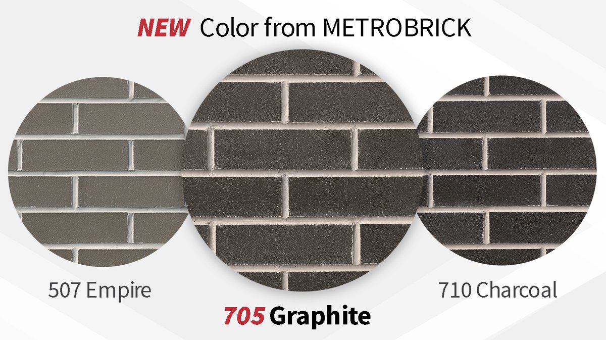 A New color is available from METROBRICK - #705 Graphite!  Our new graphite color is lighter than #710 Charcoal and darker than our #507 Empire. Graphite fits the need for a medium-dark gray. METROBRICK -  your source for architectural thin brick.
metrothinbrick.com/product.../sin…