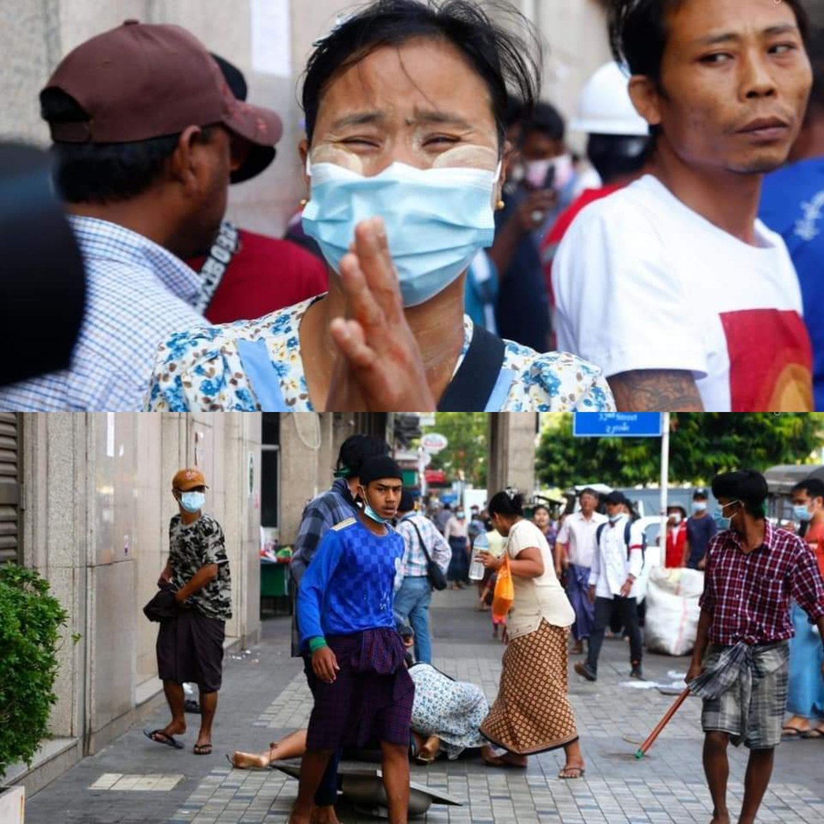 Byun_Sori6104's tweet photo. When the Police in our country became the terrorists in stead of protectors,normal civilians have to protect each other for our safety!We're living like this in our country! How long did we have to lose our human rights?

REJECT MILITARY COUP 

#WhatsHappeningInMyanmar
#Feb25Coup https://t.co/sV0i0ngYCB