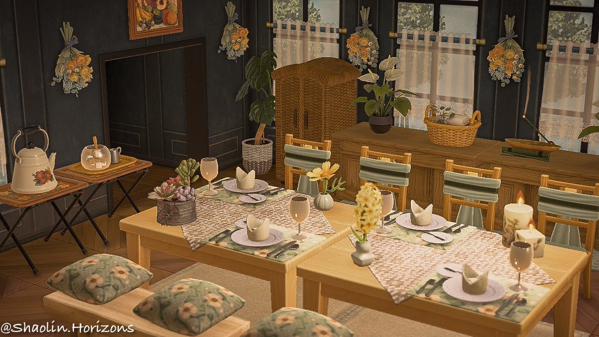 emlyofthestate's tweet photo. A spring dining room ft the pi day pie 🥧 #acnh #animalcrossing https://t.co/3PsJDRExj9