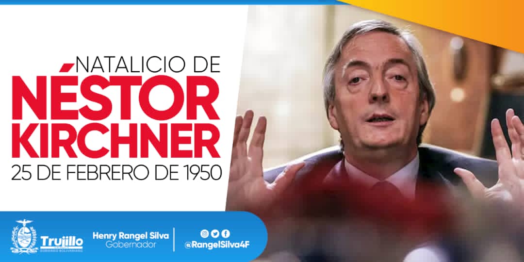 Venezuela y Trujillo honran el legado del hermano argentino Néstor Kirchner, quien junto al comandante Hugo Chávez promovió la integración latinoamericana por el desarrollo de los pueblos. ¡Las generaciones deben practicar su ejemplo con valentía y dignidad!