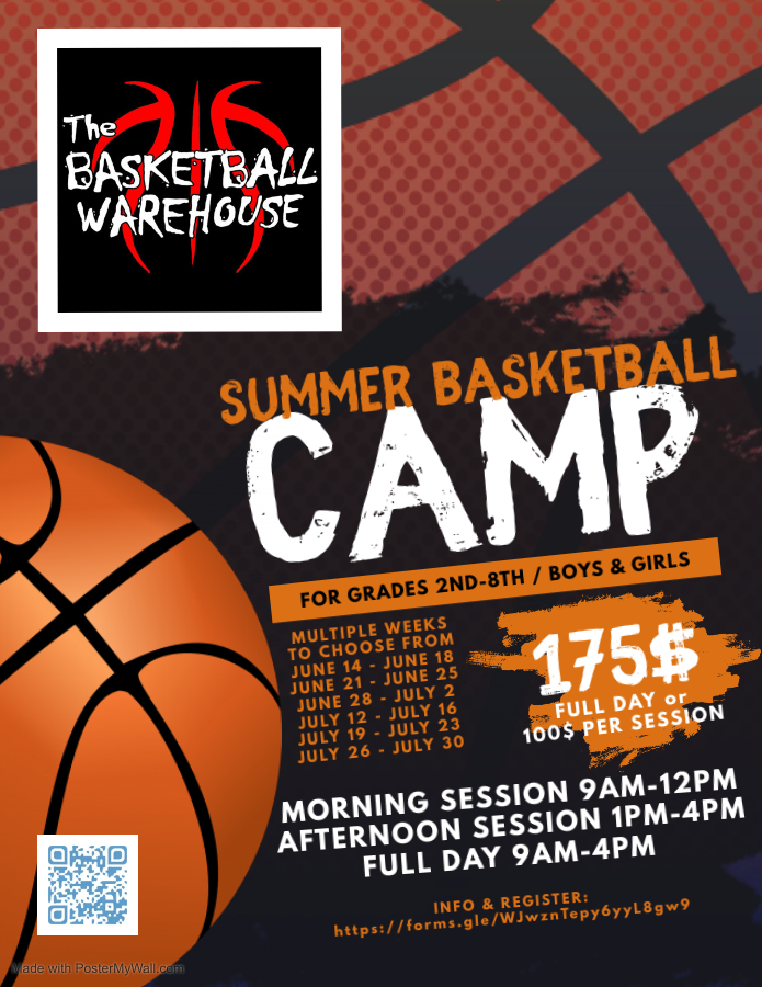 Register early for a spot in The Basketball Warehouse Summer Basketball Camp! We have multiple weeks and sessions to choose from.