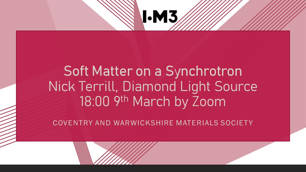 Dr_S_Connolly's tweet photo. Join @CWMS_IOM3 for our next lecture of the 2021 calendar with Nick Terrill from @DiamondLightSou - really interested to hear about Nick's work! Register here https://t.co/LbEJk4FhON https://t.co/RCvsHLK5qX