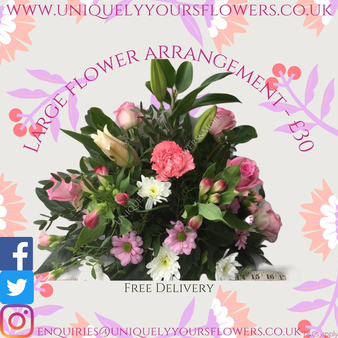 Birthday or anniversary coming up? Why not get a large flower arrangement for £30, check the website for more information uniquelyyoursflowers.co.uk and safely checkout for guaranteed fresh flowers. T&Cs apply. #freshflowers #sittingbourneflowers #kentflowers #affordableflowers