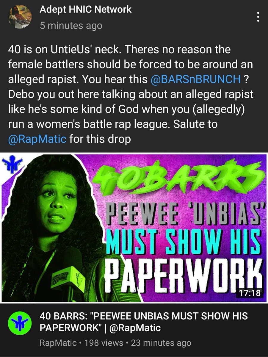 IAMPBLACKYO's tweet photo. UH, @NoMercyTV @NoMercyHarlem GET THIS TO YA MAN's WHO FLIRT WITH "TRUNCLES" (#CHRISUNBIAS)...@BarsnBrunch @debovision UHHH, YEAH! LMAOOO!
SHOUT 🗣 OUT TO @RapMatic & @40BARRSBOSTON FOR SHARING HER STORY YO!
🌐https://t.co/lk2YYCA2Ap
#40BARRS
#RAPMATIC
#ADEPTHNICNETWORK https://t.co/ijzLUsLq3x