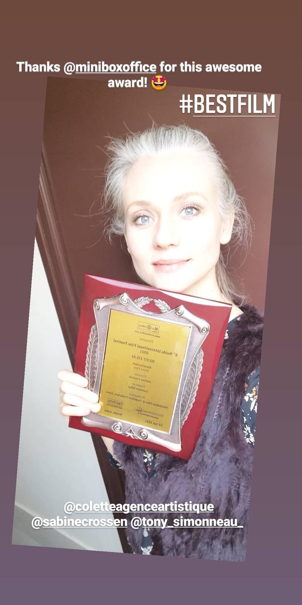 👏 👏 👏 Yes!! Thank you <a href="/miniboxoffice/">Miniboxoffice</a> <a href="/noidafilmfest/">Noida International Film Festival</a> for this wonderful award!! 🤩 #shortfilmresurrection #bestfilm #gratitude