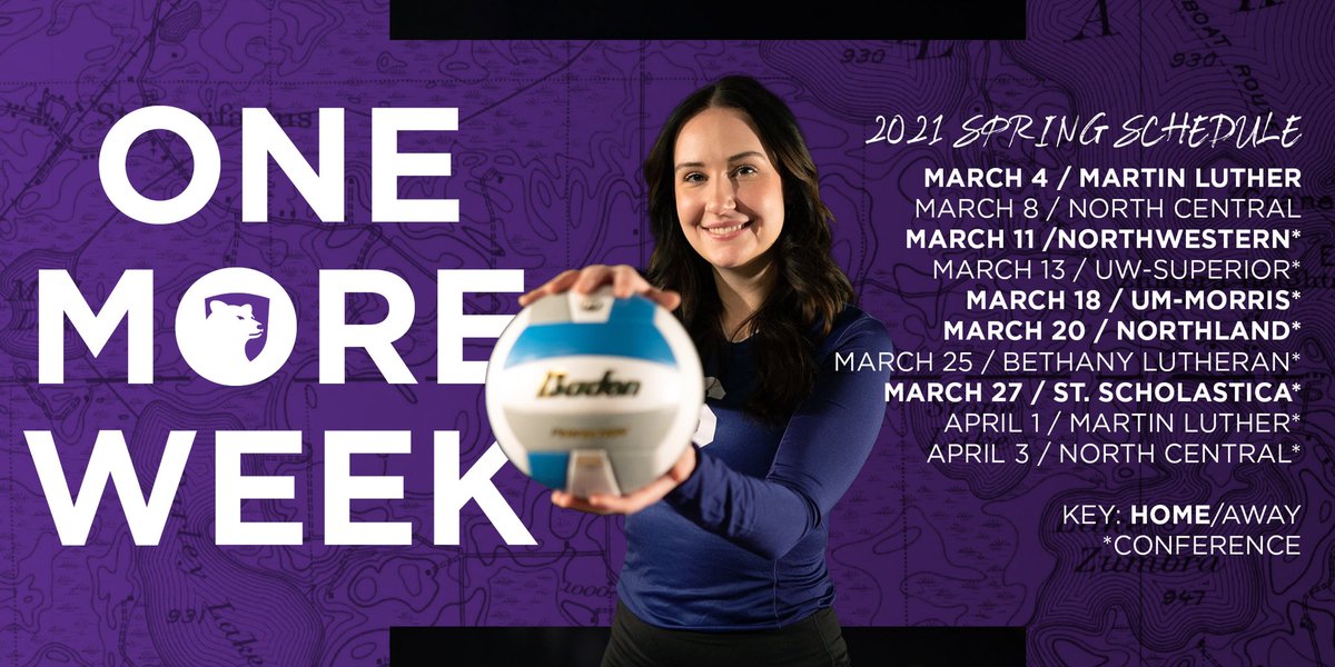 crowncollegevb's tweet photo. Excited for our home opener against Martin Luther College! #crowncollege #Springvolleyball #GRIT #onemoreweek https://t.co/n4ETwD5Qdc