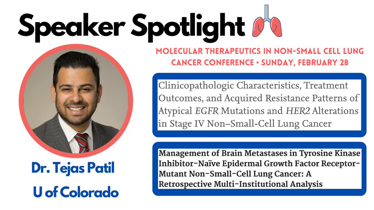 Binaytara (@binaytara) on Twitter photo Dr. Tejas Patil @patilmd3 from <a href="/CUMedicalSchool/">CU School of Medicine</a> is speaking this Sunday at our non-small cell #lungcancer conference! Make sure to register at bit.ly/2MoMHLW
Check out some of the work he has contributed to:
1. pubmed.ncbi.nlm.nih.gov/31859066/
2. pubmed.ncbi.nlm.nih.gov/28113019/ Dr. Tejas Patil @patilmd3 from <a href="/CUMedicalSchool/">CU School of Medicine</a> is speaking this Sunday at our non-small cell #lungcancer conference! Make sure to register at bit.ly/2MoMHLW
Check out some of the work he has contributed to:
1. pubmed.ncbi.nlm.nih.gov/31859066/
2. pubmed.ncbi.nlm.nih.gov/28113019/