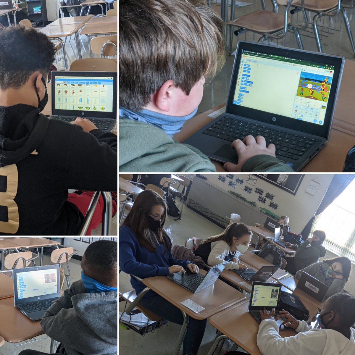 AWatts0610's tweet photo. Miss Etheridge's 6th grade class using Scratch to create their Google Logo! #DLDay2021 #FutureReady #Stratch @BBCMES @TCBOE @FutureReady @GoogleForEdu https://t.co/ZXNeTly8wp