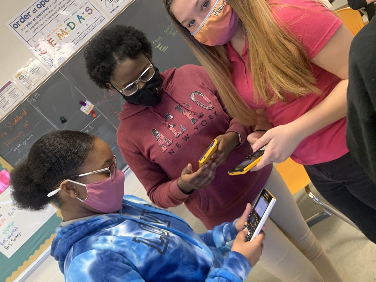 studdardmath's tweet photo. I introduced the new calculators to the accelerated 7th class. They are so excited to learn how to use them. Great curious conversations on math, calculations, graphing and “what does this do?”@BBCMHS @RobertaLudwigs2 https://t.co/cM39LiyGIb