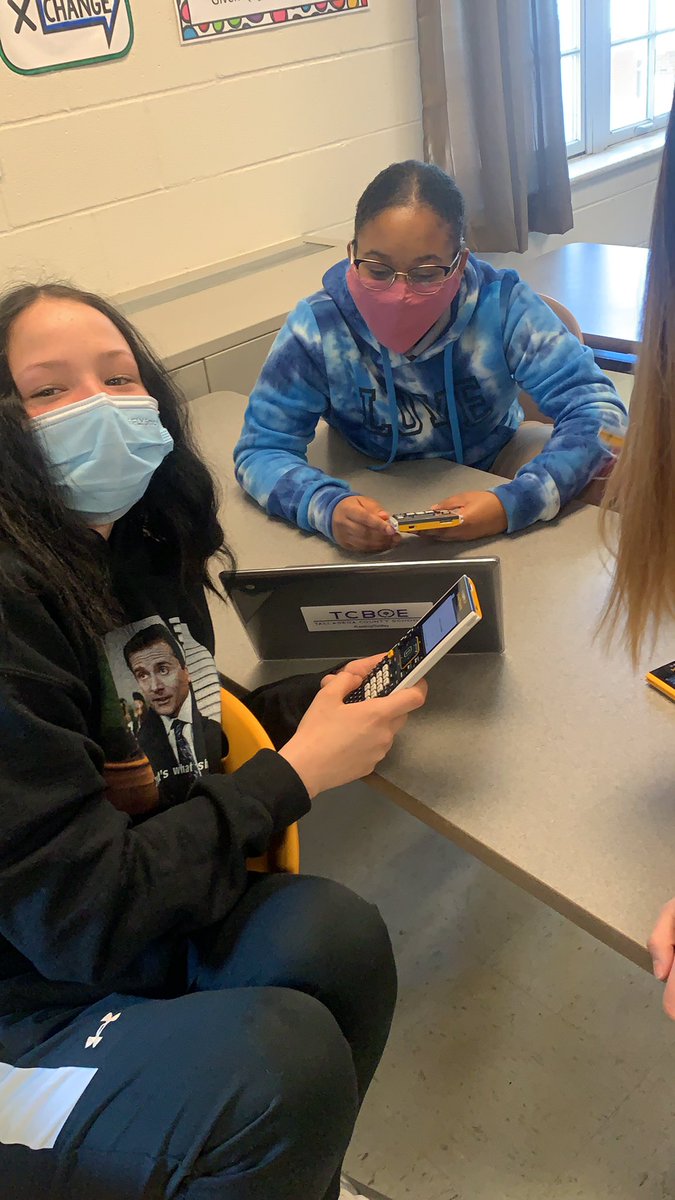 studdardmath's tweet photo. I introduced the new calculators to the accelerated 7th class. They are so excited to learn how to use them. Great curious conversations on math, calculations, graphing and “what does this do?”@BBCMHS @RobertaLudwigs2 https://t.co/cM39LiyGIb