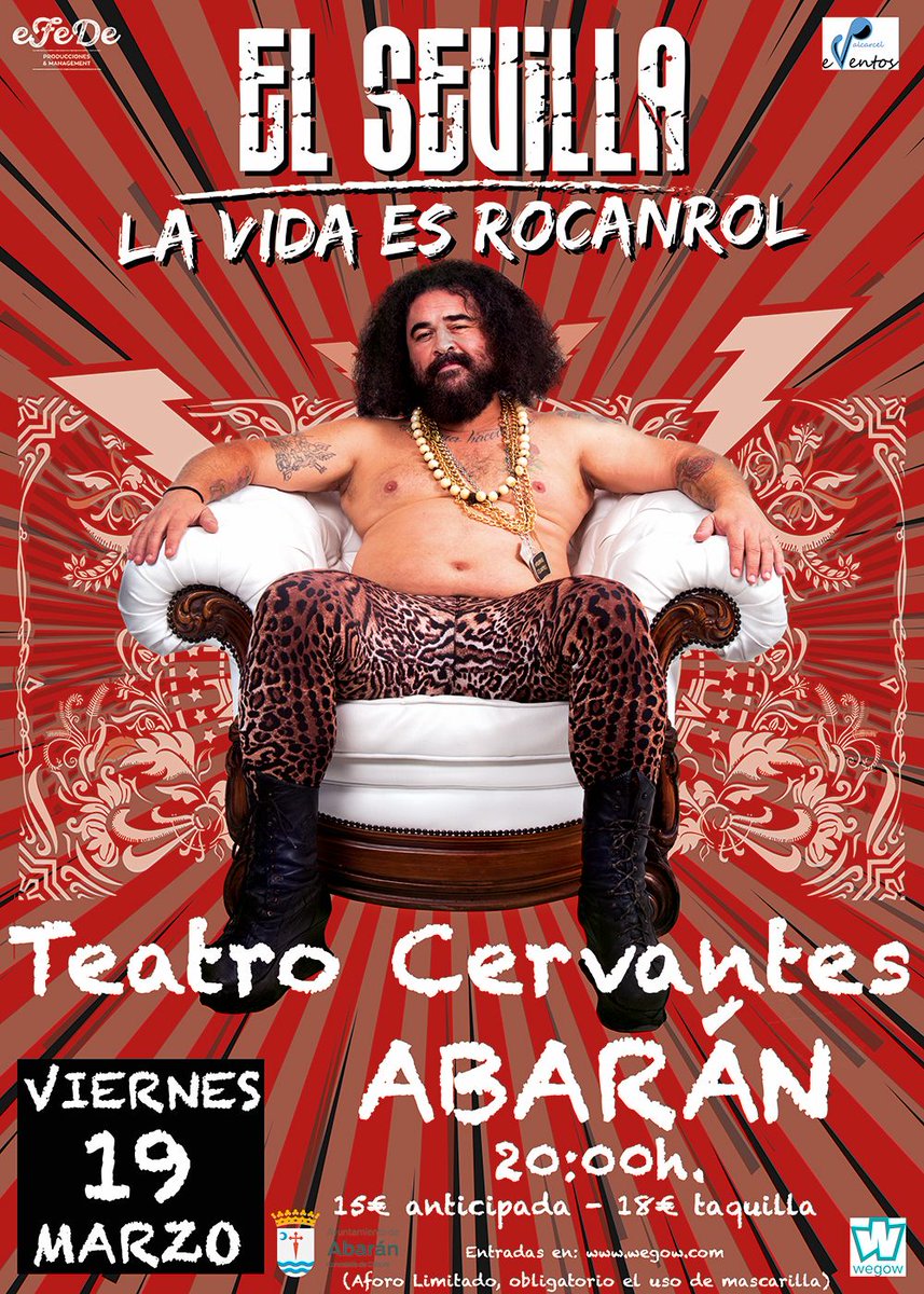 ❤️Qué es la vida? LA VIDA ES ROCANROL!
Vente a ver a <a href="/MiguelelSevilla/">Miguel el Sevilla</a> el próximo viernes 19 de Marzo a las 20h  al Teatro Cervantes #Abarán💥
 El cantante de <a href="/Mojinosescozios/">Mojinos Escozios</a>, nos cuenta la verdad del día a día de una estrella del Rock
🎟️wegow.com/es-es/conciert…
<a href="/valcarcelevento/">Valcarceleventos</a>
