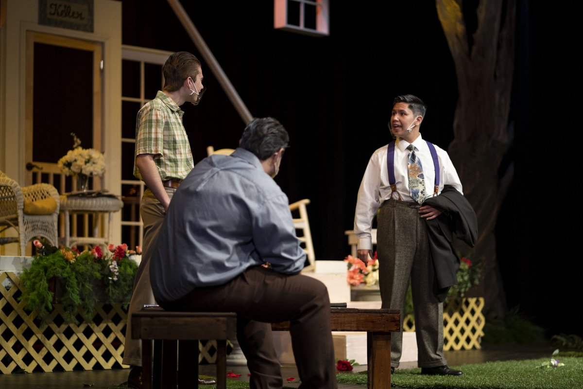 CBHSMemphis's tweet photo. Seniors Peter Bowen and Gabe McCarthy will take their final bow in @CBHSTheatre's production of Arthur Miller's All My Sons, which opens TONIGHT at 7, and with limited seating, tickets are only available in advance online. For tickets and showtimes, visit https://t.co/rRUSHxaQIO https://t.co/tb7wRMJGOd