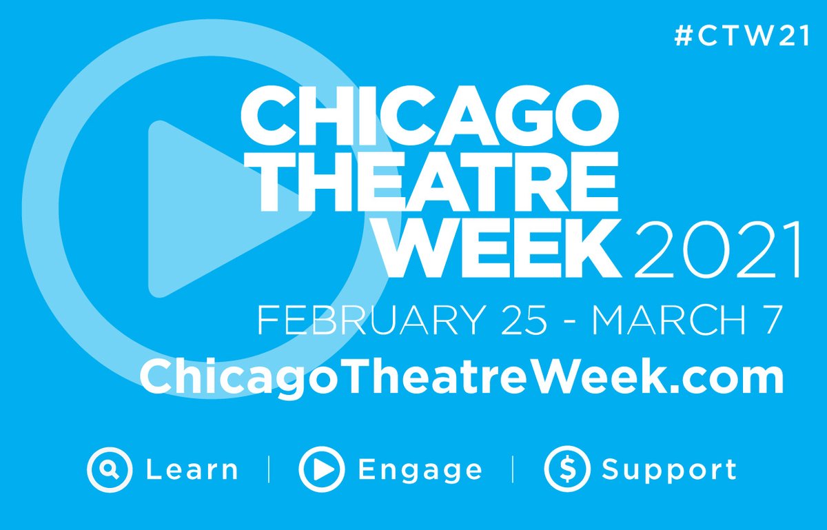 This year's reimagined Chicago Theatre Week begins today! 
Discover a new theatre company, experience virtual shows from your home, and help strengthen theatres by donating money you would have normally spent on Theatre Week tickets. #CTW21
Learn more at ChicagoTheatreWeek.com