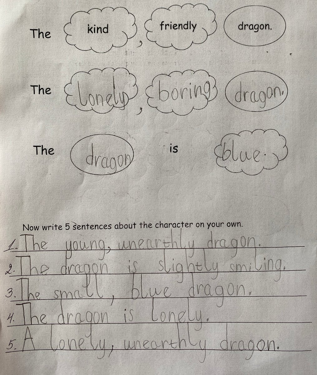 MissZapata2's tweet photo. Today Mulberry class wrote their sentences using adjectives. They did incredible work using capital letters, finger spaces and full stops.📝#writingiscentral
@MissTurner2019 @MrsQuinnCentral @Centralprimary https://t.co/40oEabEaiL