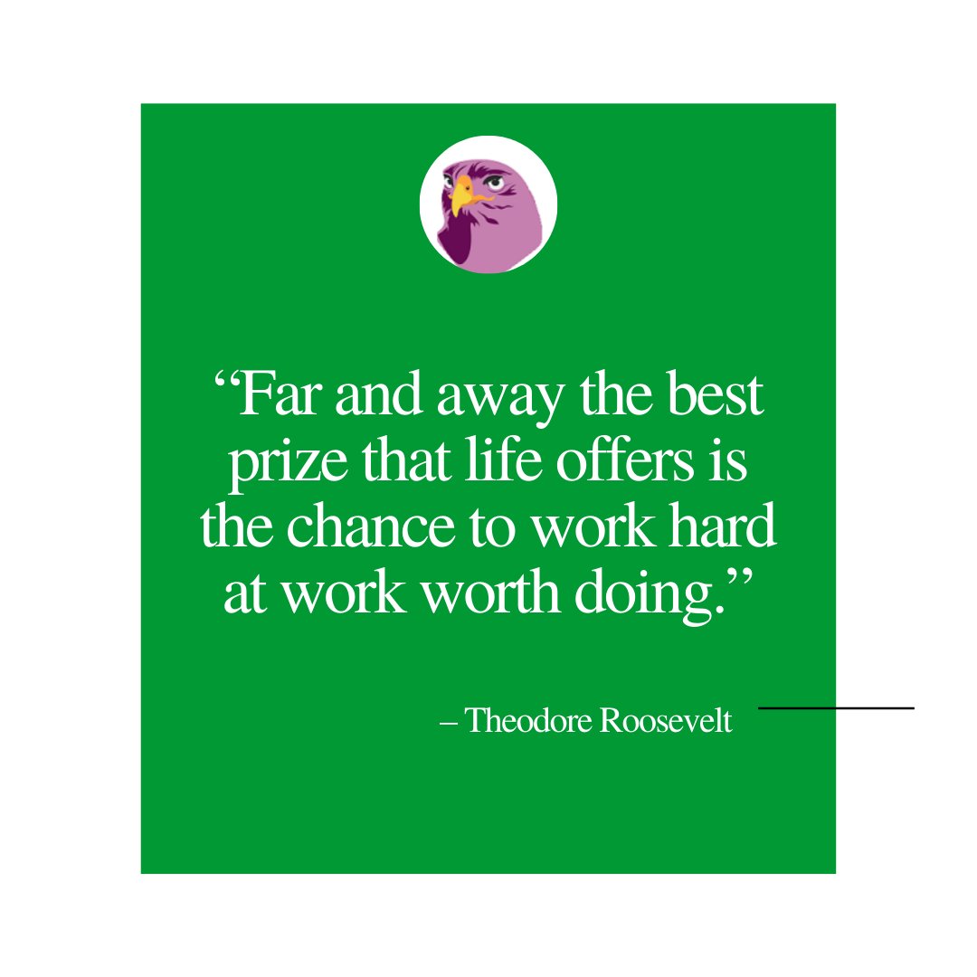 BookingHawk's tweet photo. “Far and away the best prize that life offers is the chance to work hard at work worth doing.” - Theodore Roosevelt

#start #getstarted #bookinghawk #business #roosevelt #quote https://t.co/9OeIdCDN5s