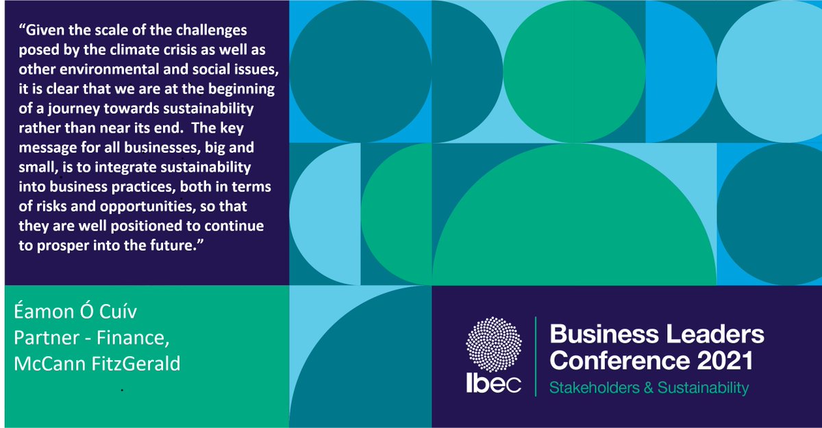 ibec_irl's tweet photo. Great insights from Éamon Ó Cuív, Partner - Finance @McCannFitz on embedding long-term sustainability practices into business #IbecConf #Sustainability https://t.co/FsHgrKNwvz