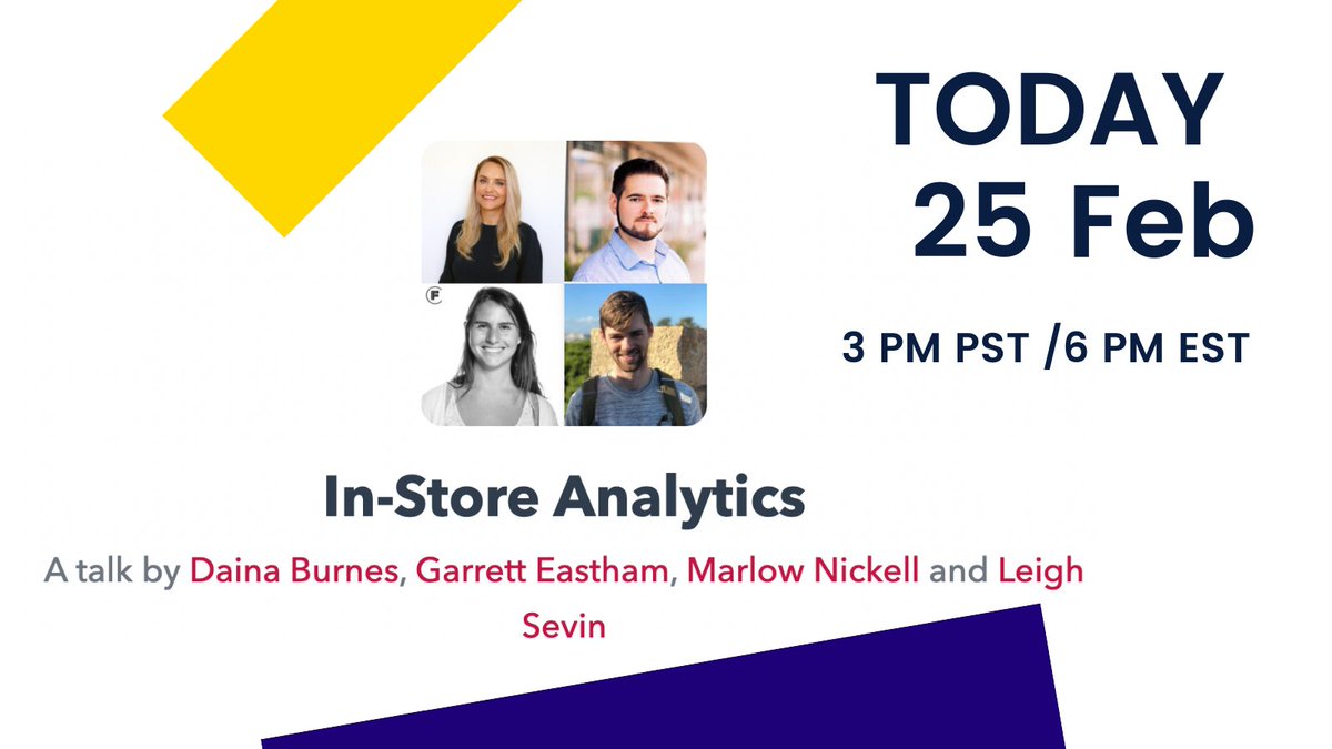 boldmetrics's tweet photo. Today feb 25 - 3 pm PST: IN-STORE ANALYTICS
Catch @dainaburnes CEO of @boldmetrics along with @data_exhaust of @openconjecture @marlowNickell of @GroceryTV and Leigh Sevin of @EndearHQ on The Consumer VC
https://t.co/nuu54EYIgP
#consumerVC #retailtalks #retailanalytics #data https://t.co/JioZMyF52r