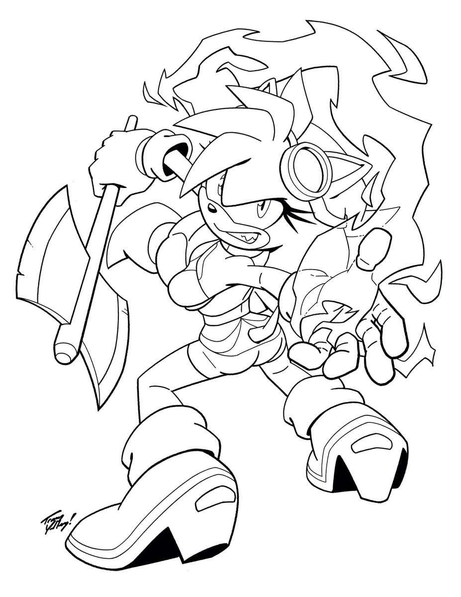 Axe. Fire. Butt. Boob. What more could anyone ask from this commission for @leggy_o ?
In fact, it's a  near perfect golden spiral of OC goodness 