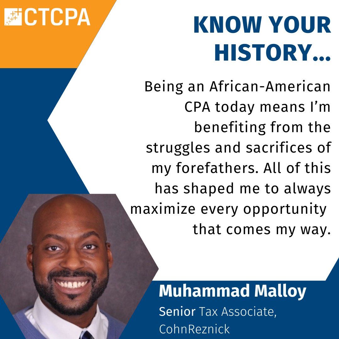 ConnecticutCPAs's tweet photo. At our last #RecognitionReception, @CohnReznick's Muhammad Malloy inspired CT's newest #CPAs. But who inspires him? One's the greatest of all time... and one's a really incredible dad. Meet Mo: https://t.co/mME8oAUgVJ. #TransformWithCTCPA #BlackHistoryMonth #CelebrateDiversity https://t.co/9JRkAB3091