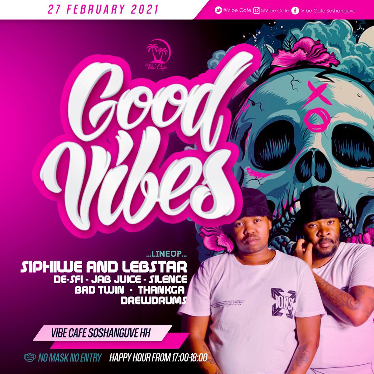 Lebstar_'s tweet image. 🗓Saturday
#ChasingTheSunset 
📍@SoshaShisanyama
#GoodVibes
📍@VibeCafe
🗓Sunday
#BrunchClub
📍@MabonengLifestyle
#GarnishSessions 
📍@SomethingSosha