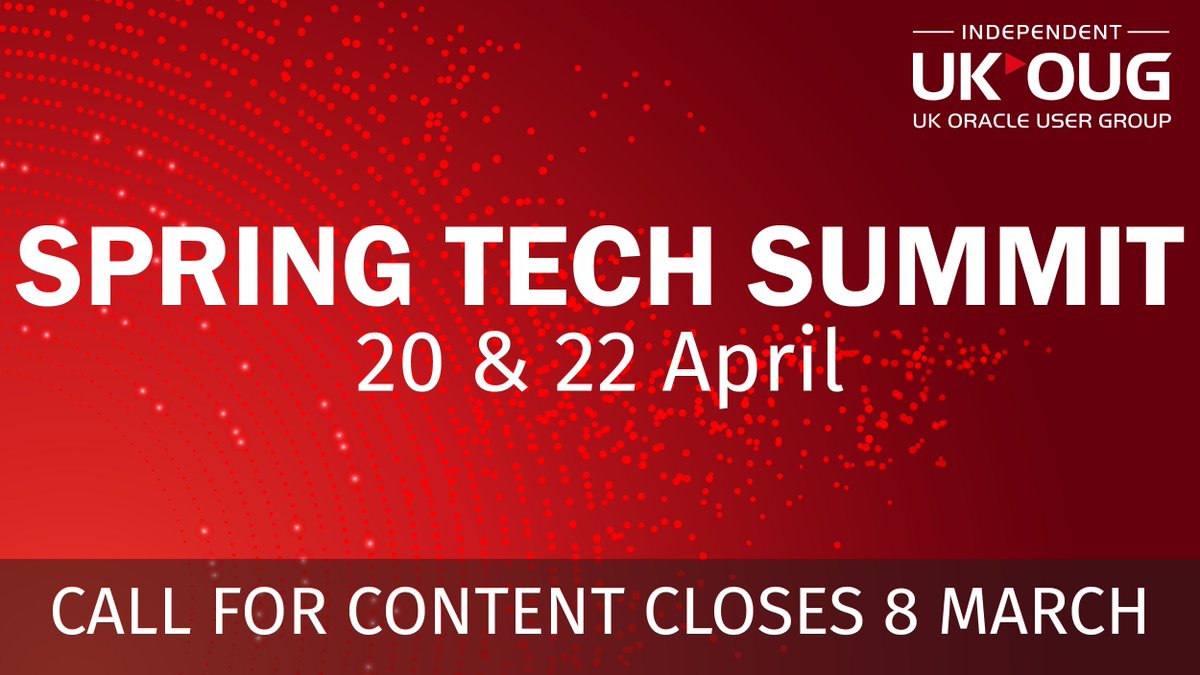 UKOUG's tweet image. Have you put your papers in? The Call for Papers closes on Monday: bit.ly/3s5Hl7q #TechSummit #OracleTechnology #OracleUsers