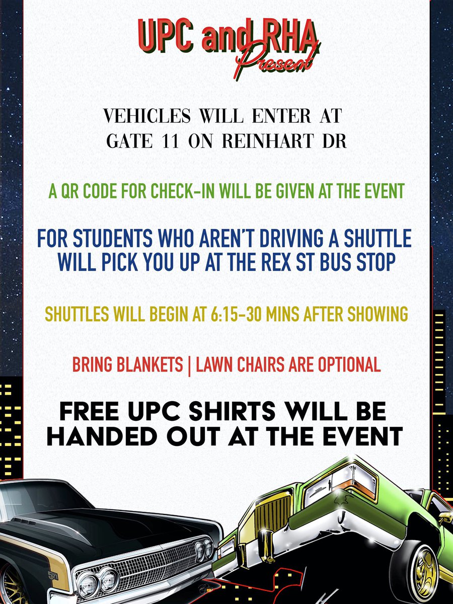 Tonight is the night! Join us and <a href="/UPCatUL/">UPCatUL</a> for a drive inn showing of Just Mercy! Know before you go and check out the info in the second flyer for any questions!