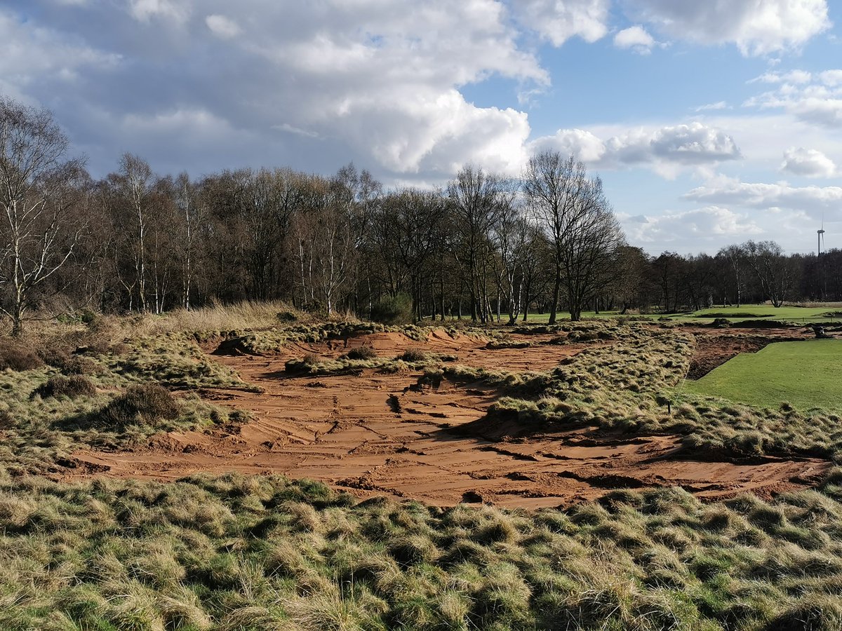 Taking advantage of the unseasonal weather @nottsgolfclub Greens pro-cored, fairways cut and pro-cored, sand waste area also nearing completion.