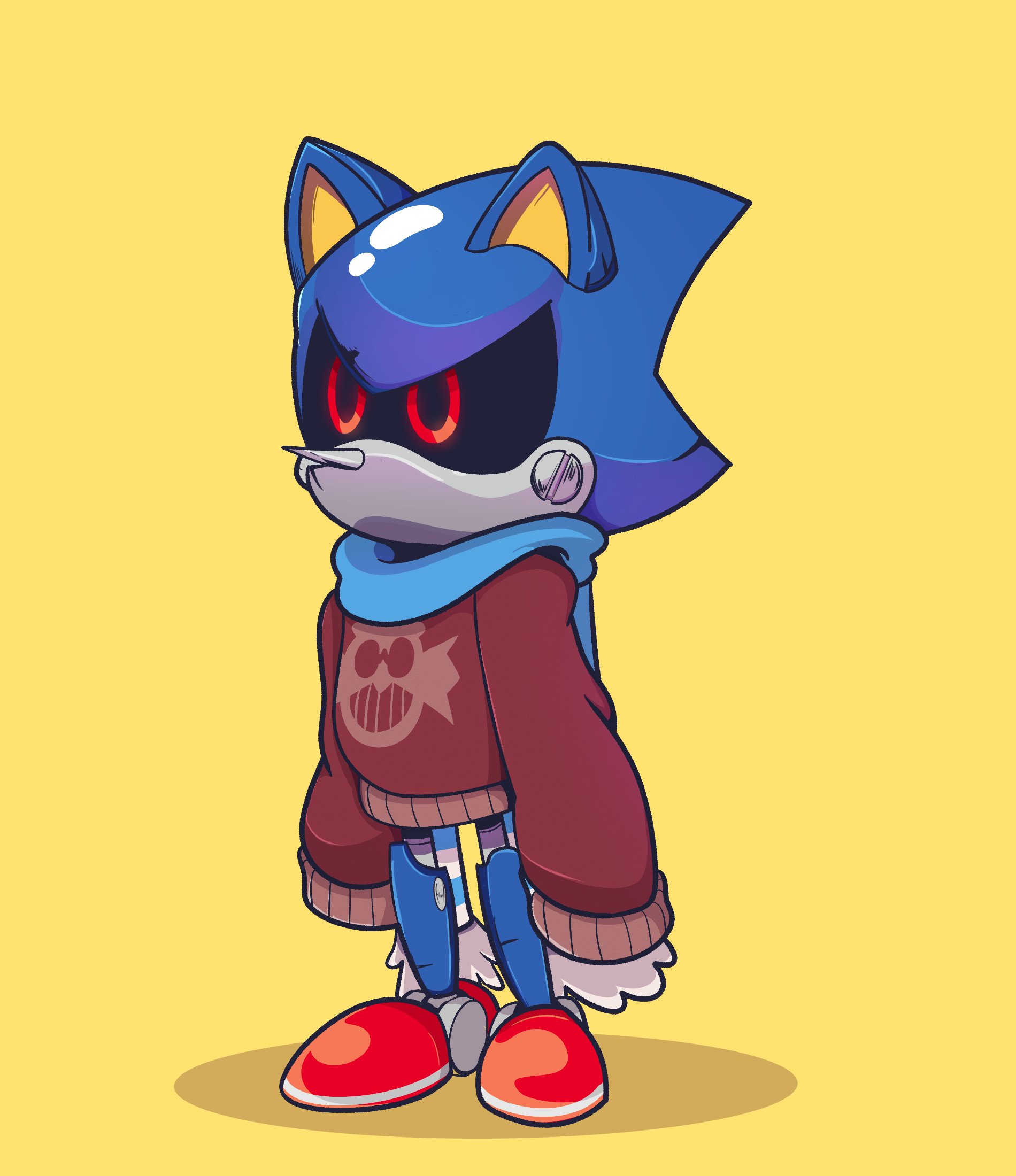 COMMS OPEN🔻Karl0🔻 on X: Ey look, it's Metal Sonic with a scarf