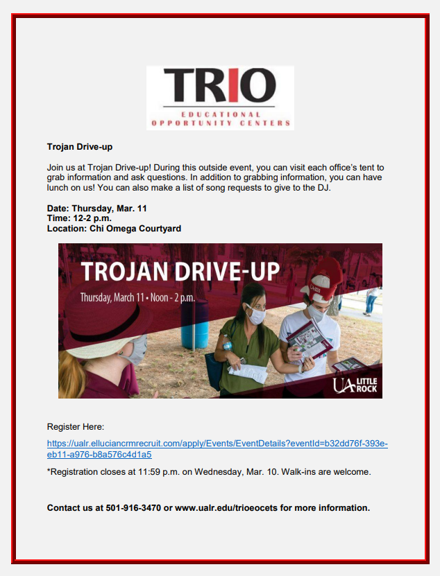 eoctutor's tweet image. Date: Thursday, Mar. 11
Time: 12-2 p.m.
Location: Chi Omega Courtyard