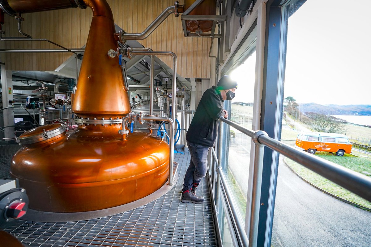When our stills are running, they offer both a nice view and plenty of warmth- it’s popular with both visitors and distillers!