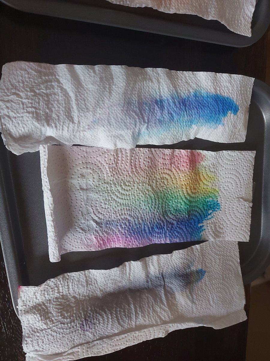 Robert has had a go at the colour wheel and ink experiments this afternoon. We al joined in and tested lots of different colours to see what would happen. We can see the primary colours seperated out in each test. <a href="/Year6IJS/">Year6IJS</a>