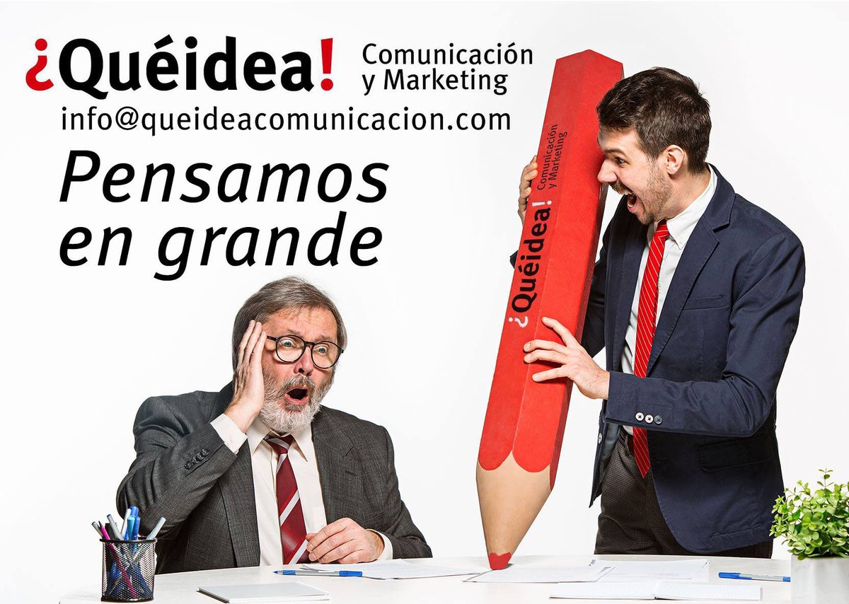 Una gran idea solo tiene un problema..., que no se nos haya ocurrido antes.
En ¿Quéidea! trabajamos para evitarlo.
info@queideacomunicacion.com
El lápiz lo ponemos nosotros.
#queidea #marketing #comunicacion #diseñografico