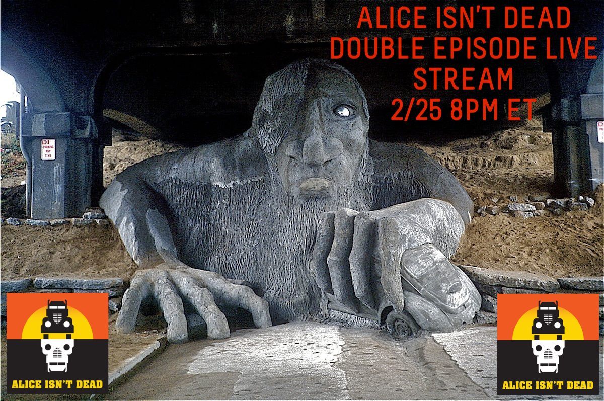 Only a few hours away!  Get your tickets now for the Alice Isn't Dead live stream premiere. All ticket buyers have access to a recording of the show until 3/25.
Tickets are pay what you want starting at $5: noonchorus.com/alice-isnt-dea…