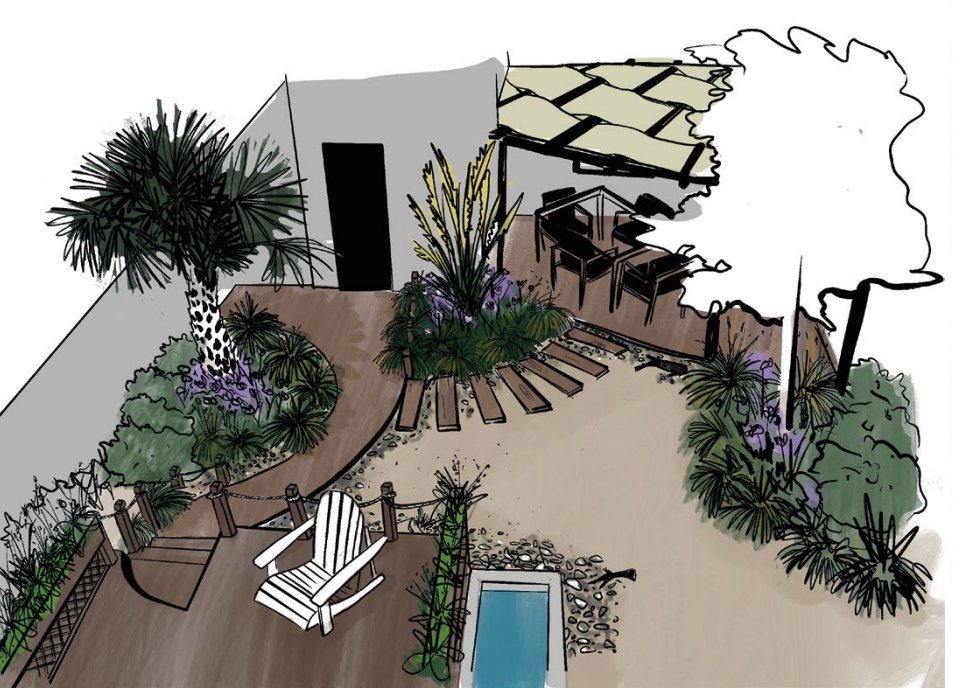 BAGDcourses's tweet image. #StudentSpotlight: Mediterranean garden redesign concept drawings by #BAGDstudent Karine Nieman, as one of the course assignments. ✍🌿
Follow more of her illustrations and #gardendesign work: bit.ly/3dgi323

#gardening #gardendesigner #landscapedesign #BAGD