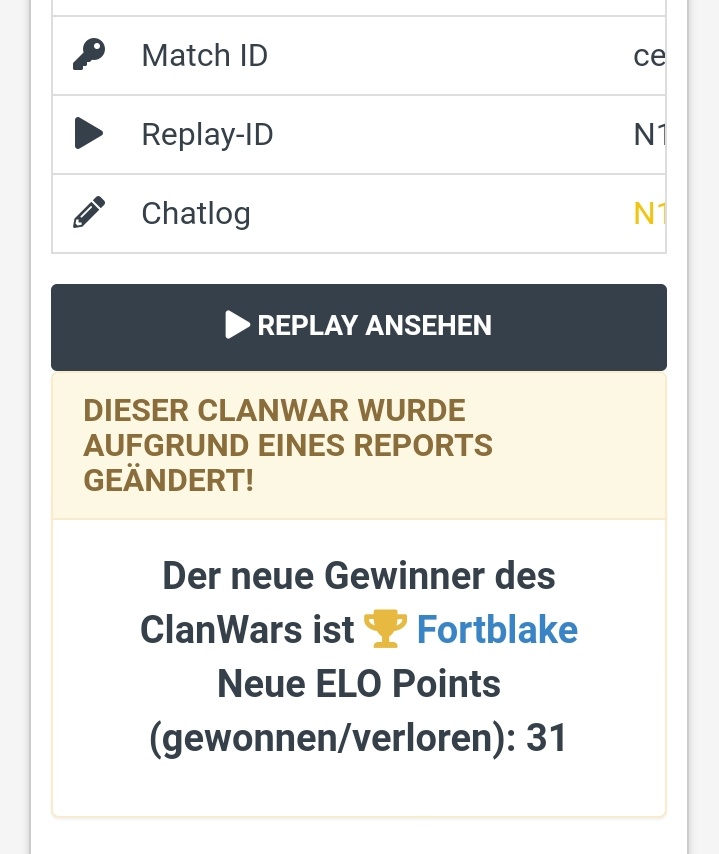 Der Clan "fan" hat Sperre bekommen.