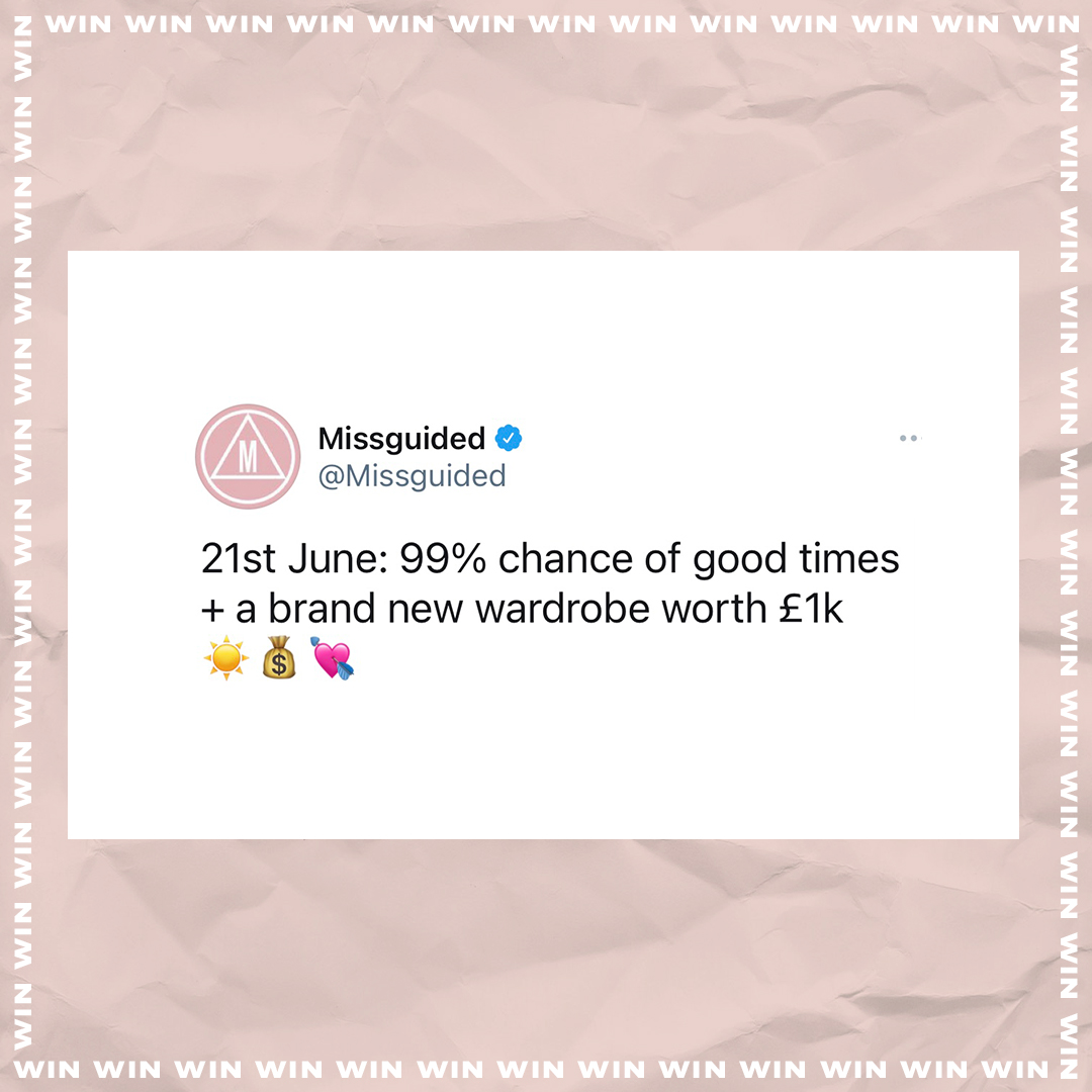 Wanna 💸WIN💸 a whole new wardrobe worth £1k not only for you, but for your BFF too? 🙌💰 Follow us, RT this + reply tagging your bff + comment the ⚡ emoji 🏆 Winner contacted on 02.03.21 🏆 UK only, T+C's apply can be found: fal.cn/3dDLj #giveaway #missguided #win
