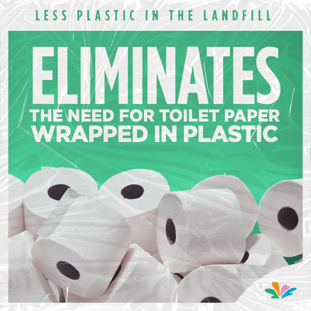 BioBidet's tweet photo. Decrease your consumption of plastic by switching to a bidet! Toilet paper is often wrapped in plastic. The less toilet paper you use, the less plastic ends up in the landfill.
#waterdoesitbetter https://t.co/ZLm0kfF7Ok