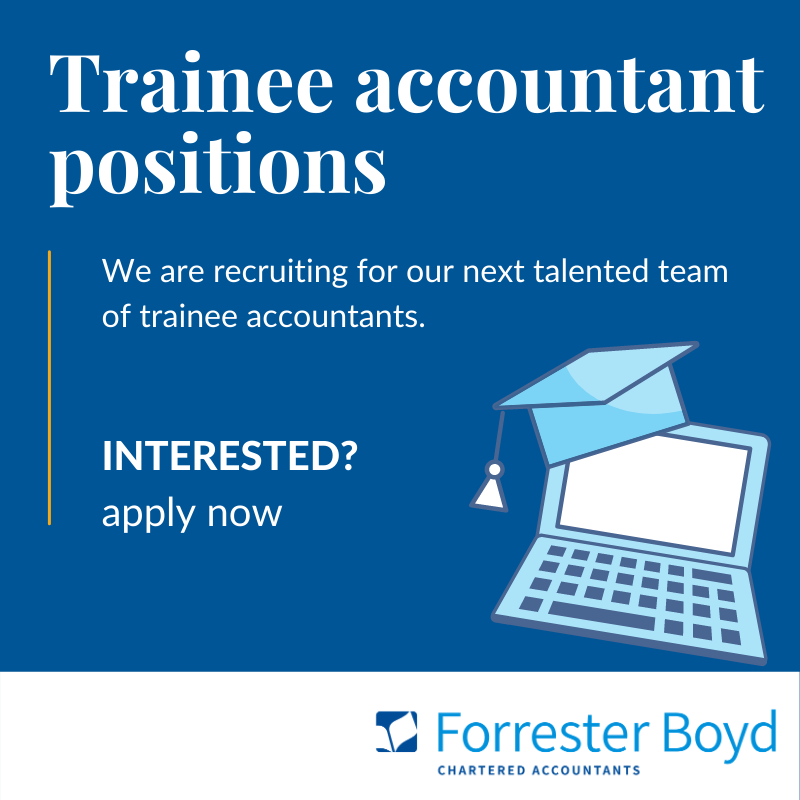 ForresterBoyd's tweet image. The deadline for applications for our sought after trainee accountancy placements is 5th March 2021.
Don't miss the opportunity to join our team. 
Apply Now
forrester-boyd.co.uk/careers
#AccountancyJobs #TraineeAccountant