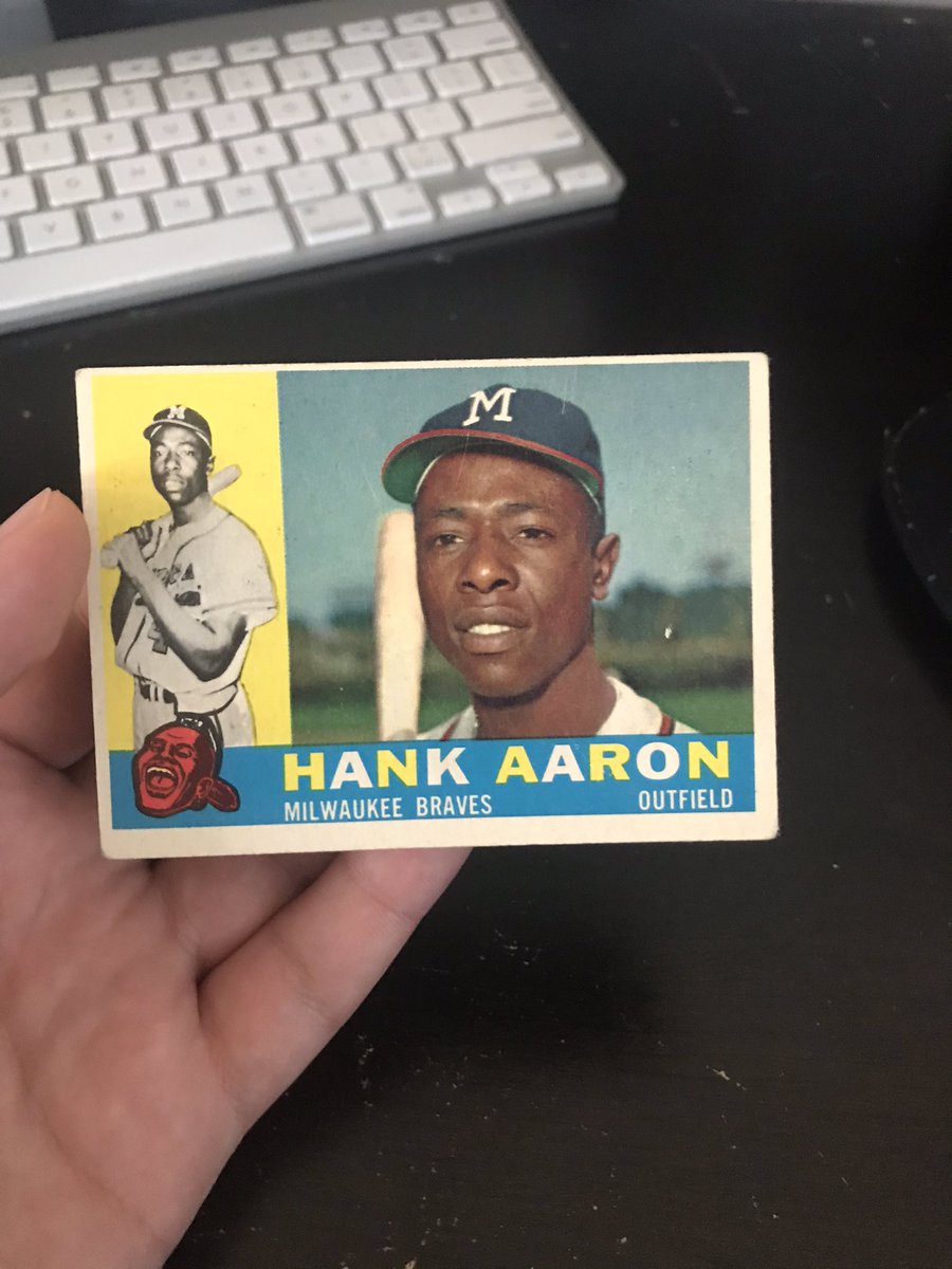 RT @Cards4Days_: 1960 Topps Hank Aaron - $100 OBO.
$100 @HobbyConnector https://t.co/73AkwjoFz9