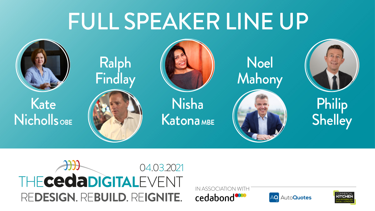 🤩Meet our Digital Event all star cast... 🤩 Nisha Katona MBE, Founder, @Mowglistfood Noel Mahony, CE, @BaxterStorey @hcashells, Chair, NHS Food Review Kate Nicholls OBE, CE, @UKHofficial Ralph Findlay, CEO, @MarstonsPLC ceda.co.uk/conference/202… 04.03.21 #TheDigitalEvent