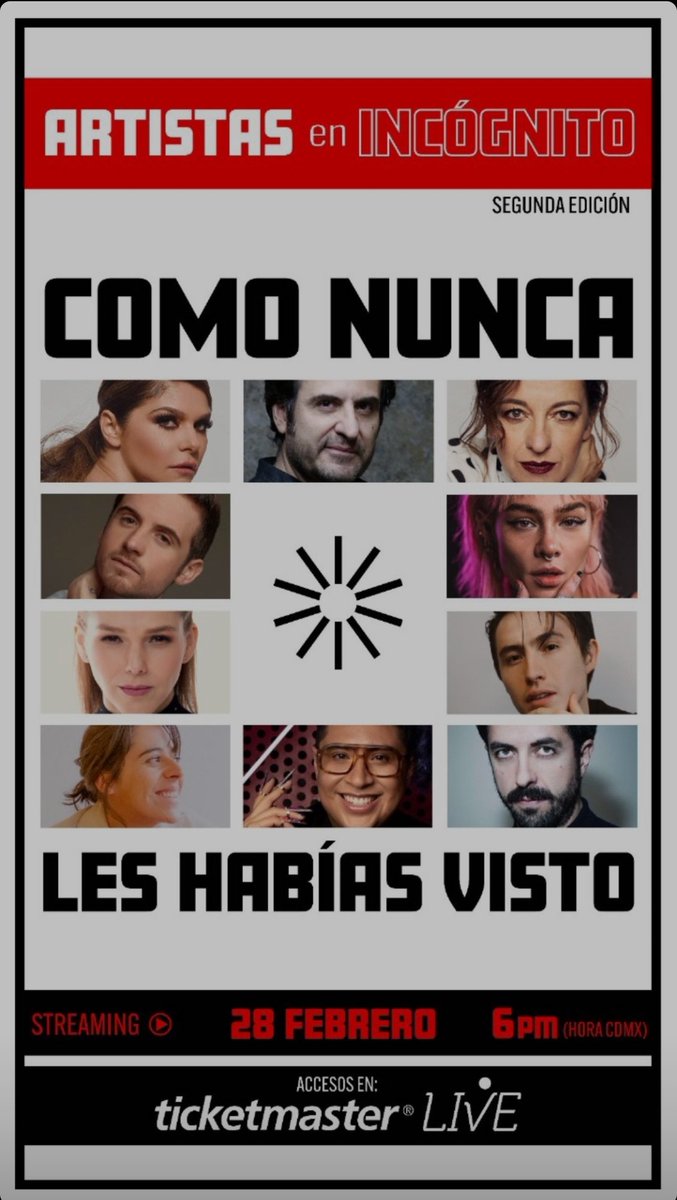 YoSoyXaviOfi's tweet photo. 🎭 Este 28 de febrero llegá la 2da temporada vía streaming de #ArtistasEnIncógnito 🤹‍♀️

Un proyecto que juega con los espectadores, y 10 artistas que tendrán que trabajar contra tiempo y son saber con quién colaboran ⁉️

Consigue tus boletos por @Ticketmaster_Me 🎟️ https://t.co/YNskGKt4Wv