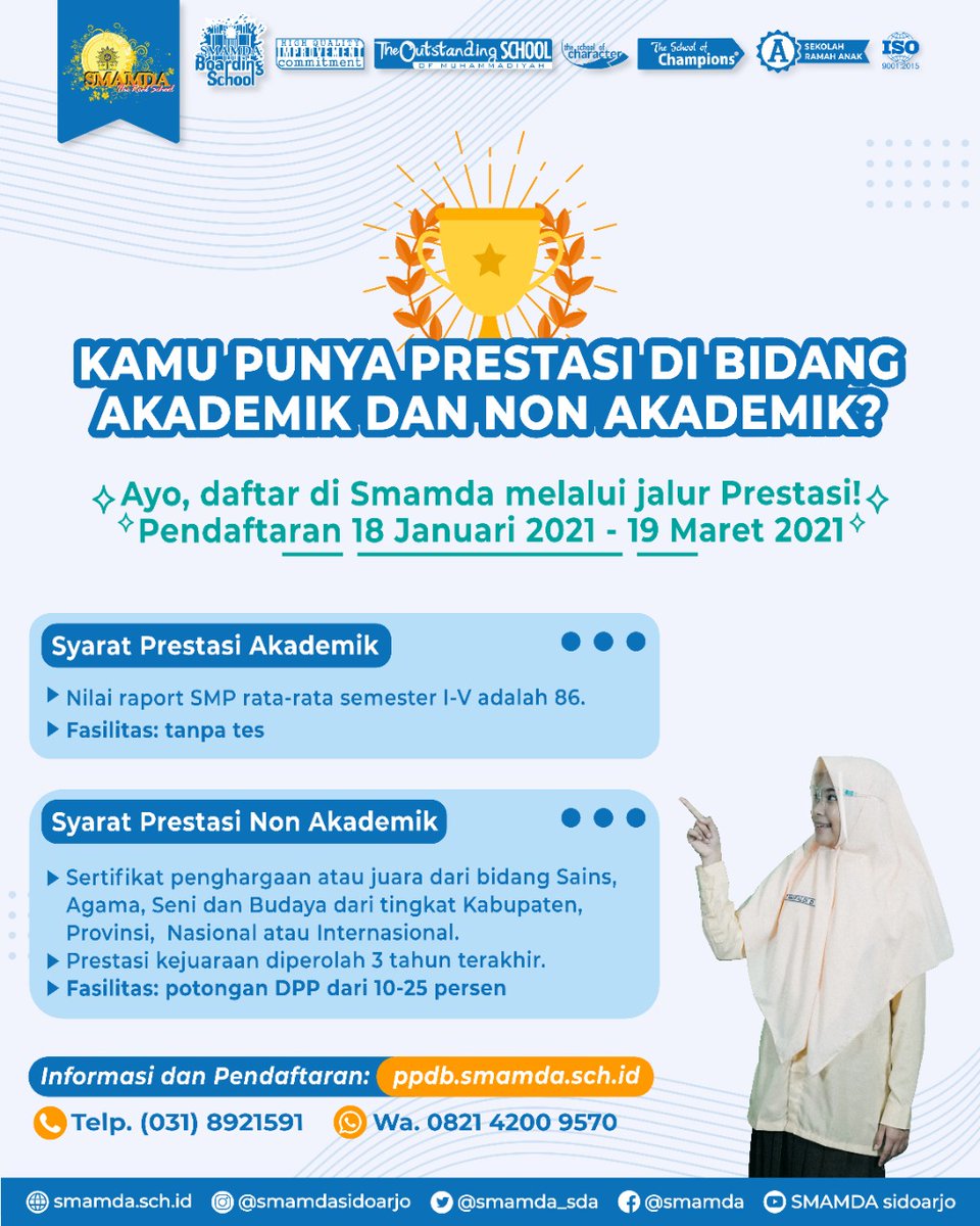 smamdasidoarjo's tweet photo. Penerimaan Peserta Didik Baru Jalur Prestasi. Simak info grafis dibawah ini!
#PPDB2021 #SMAMDA #SMARujukan #SMAMDASidoarjo #SMAMuhammadiyah2Sidoarjo #cumadiSMAMDA https://t.co/faEFHriDtx