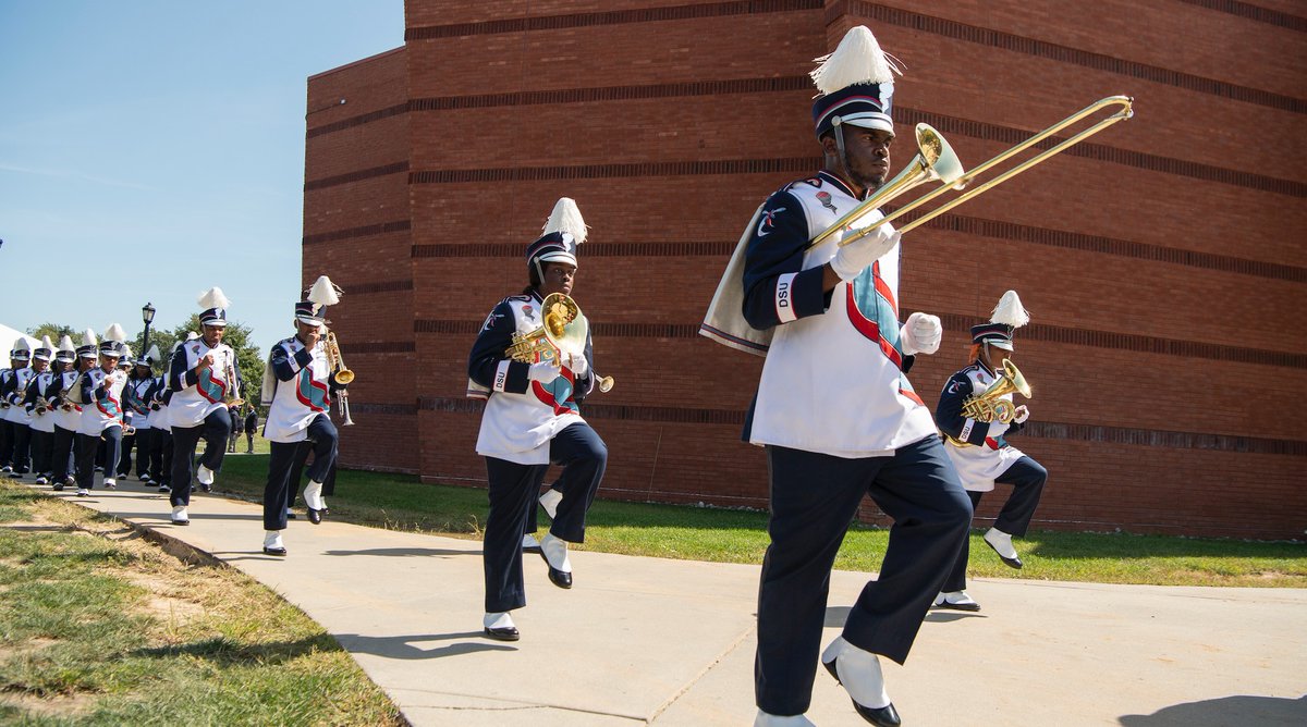 Have you checked out the Approaching Storm Marching Band’s virtual performances on YouTube? Be sure to visit bit.ly/3pS89GQ.  #dsu
