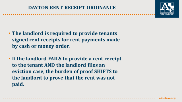 . @ABLELawInc shared recent examples in Ohio include Dayton, OH’s Rent Receipt Ordinance which requires landlords provide a receipt for rent paid & then shifts the burden of proof of payment from the renter to the landlord if a receipt is not provided…  #GOPCThread