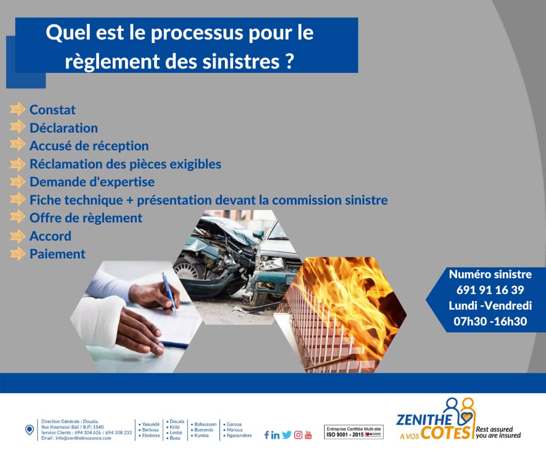 ZenitheInsuranc's tweet photo. "Je suis victime d'un sinistre. Quelle est la procédure à suivre pour être indemnisé par l'assurance ?" 

En image les étapes à suivre pour bénéficier des garanties offertes par votre assureur.

#zenitheinsurance 
#zenitheavoscotes 
#procedure_sinistre https://t.co/4PLvPCAokR