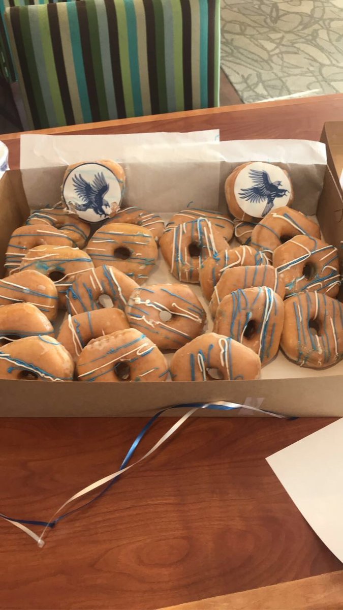 dsubluehawks's tweet photo. Sharing some DSU magic with you today:
More than 700 miles away, Hawks still fly together!
The DSU Dept. of Ag & DSU Ag Club sent the @BlueHawkWBB team good luck donuts before their conference tournament semi-final game tonight in Bellevue, NE!
#bluehawkfamily #hawksareup๐๐ฉ https://t.co/hBtRoh93gR