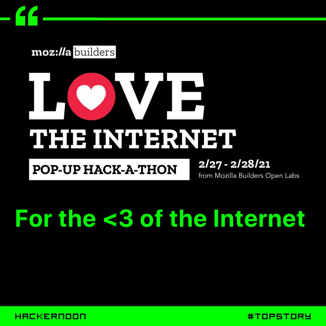hackernoon's tweet image. buff.ly/37PW5Qe
🆕HACKER NOON TOP STORY &amp;gt;&amp;gt; For the &amp;lt;3 of the Internet, by @ghaidaelsaied. 

 #StoryOfTheDay #virtualhackathon #hackathon #socialmedia #hackathonprizes