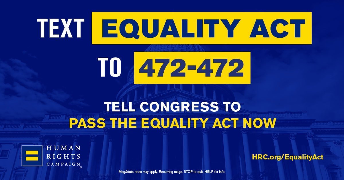 funder's tweet photo. Text your Member of Congress today and tell them to pass the #EqualityAct! https://t.co/P29IInAFfB
