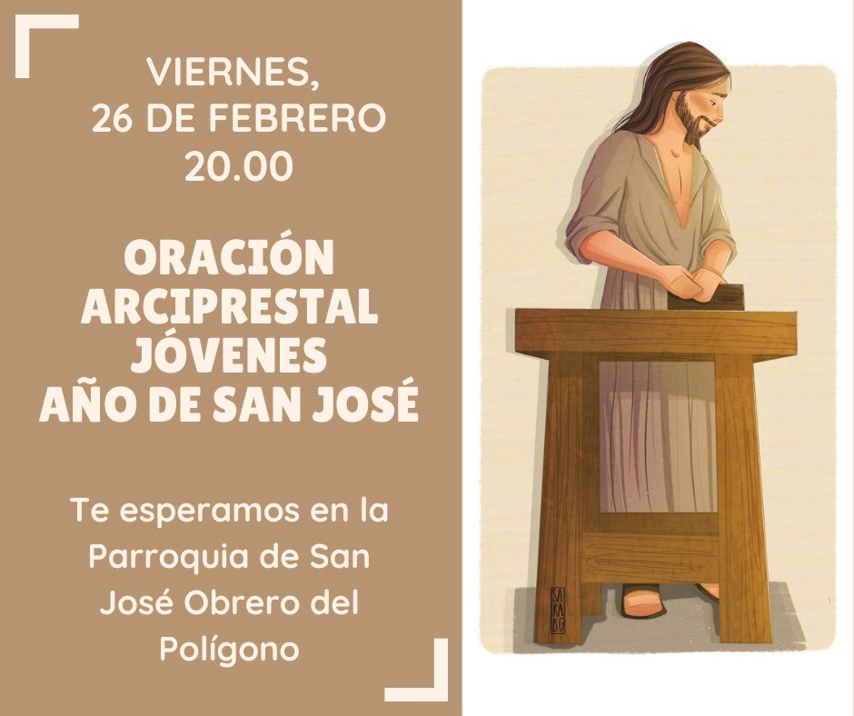 ¡¡Nos volvemos a ver los jóvenes del arciprestazgo!! 🙌🏼

Esta vez será en la parroquia de san José obrero en el polígono.

Aprovechad para ganar la INDULGENCIA PLENARIA  en este día  ✝️
#arciprestazgoToledo #añodesanJosé